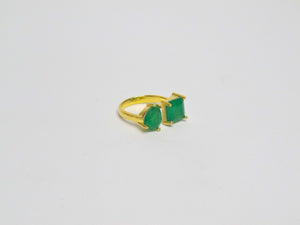 Anillo con circones Verdes