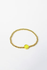 PULSERA BRASS DORADA HAPPY FACE