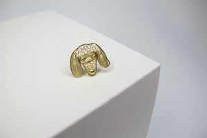 Anillo perro salchicha filigrana Baño en oro