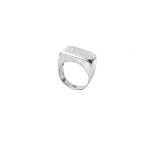 Anillo de plata rectangular